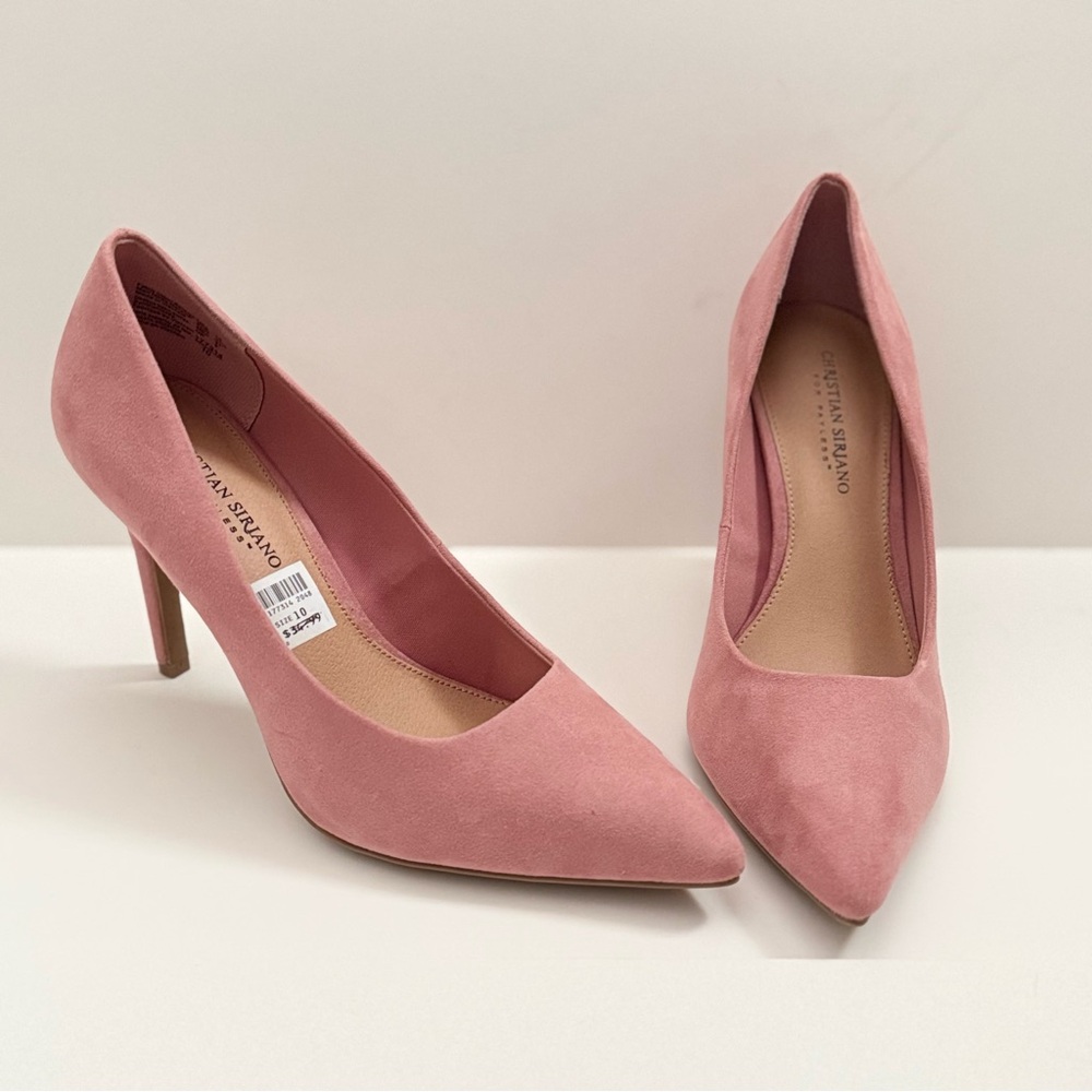 Christian Siriano Pink Suede Heels